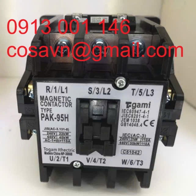 Công ty điện Togami Công tắc tơ từ Togami PAK-95H PAK-95H